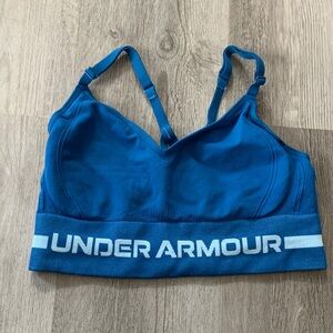 Under Armour Bright Blue Seamless Logo Sports Bra